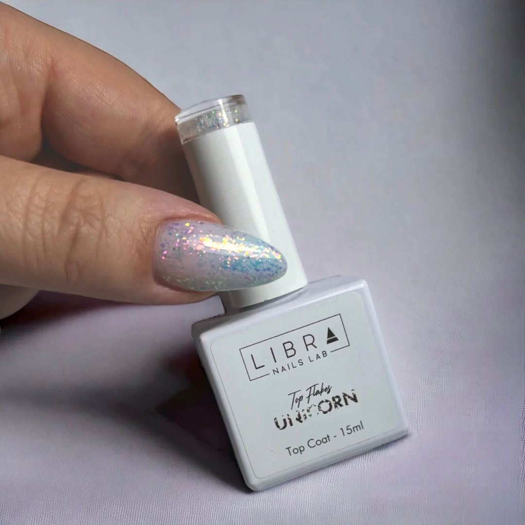 Top Flakes Unicorn - No Wipe top coat HEMA/TPO free - 15ml