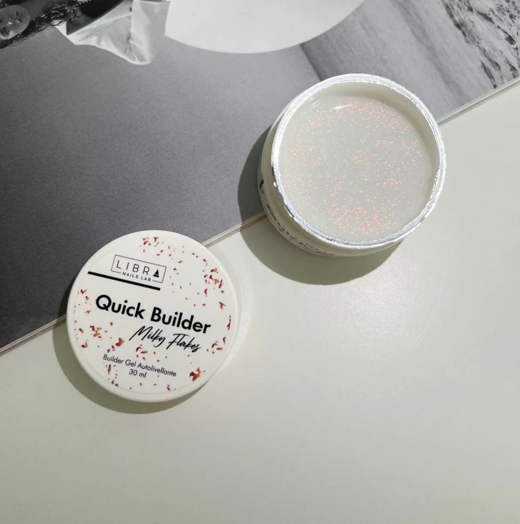 Quick Builder - Milky Flakes - Self Levelling Builder Gel -  HEMA/TPO free