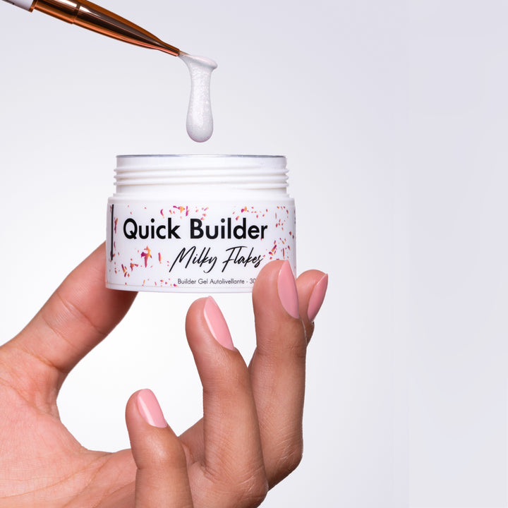Quick Builder - Milky Flakes - Self Levelling Builder Gel -  HEMA/TPO free