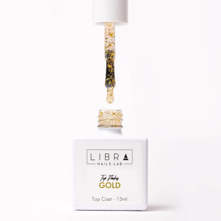 Top Flakes Gold - HEMA FREE Glossy Top with Gold Flakes - 15ml